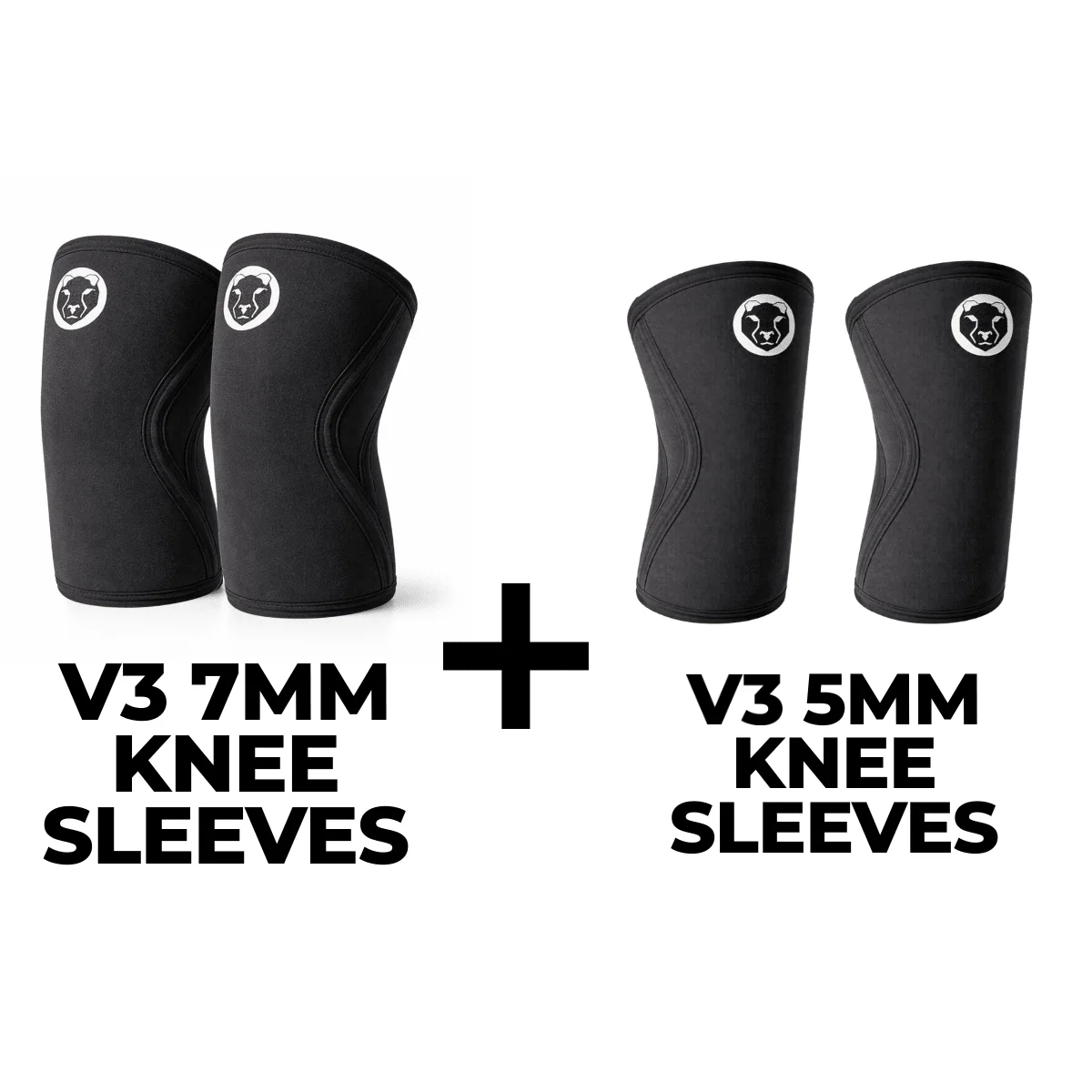 V3 sleeve bundle with V3 7mm knee sleeves and V3 5mm knee sleeves – Mammal Strength