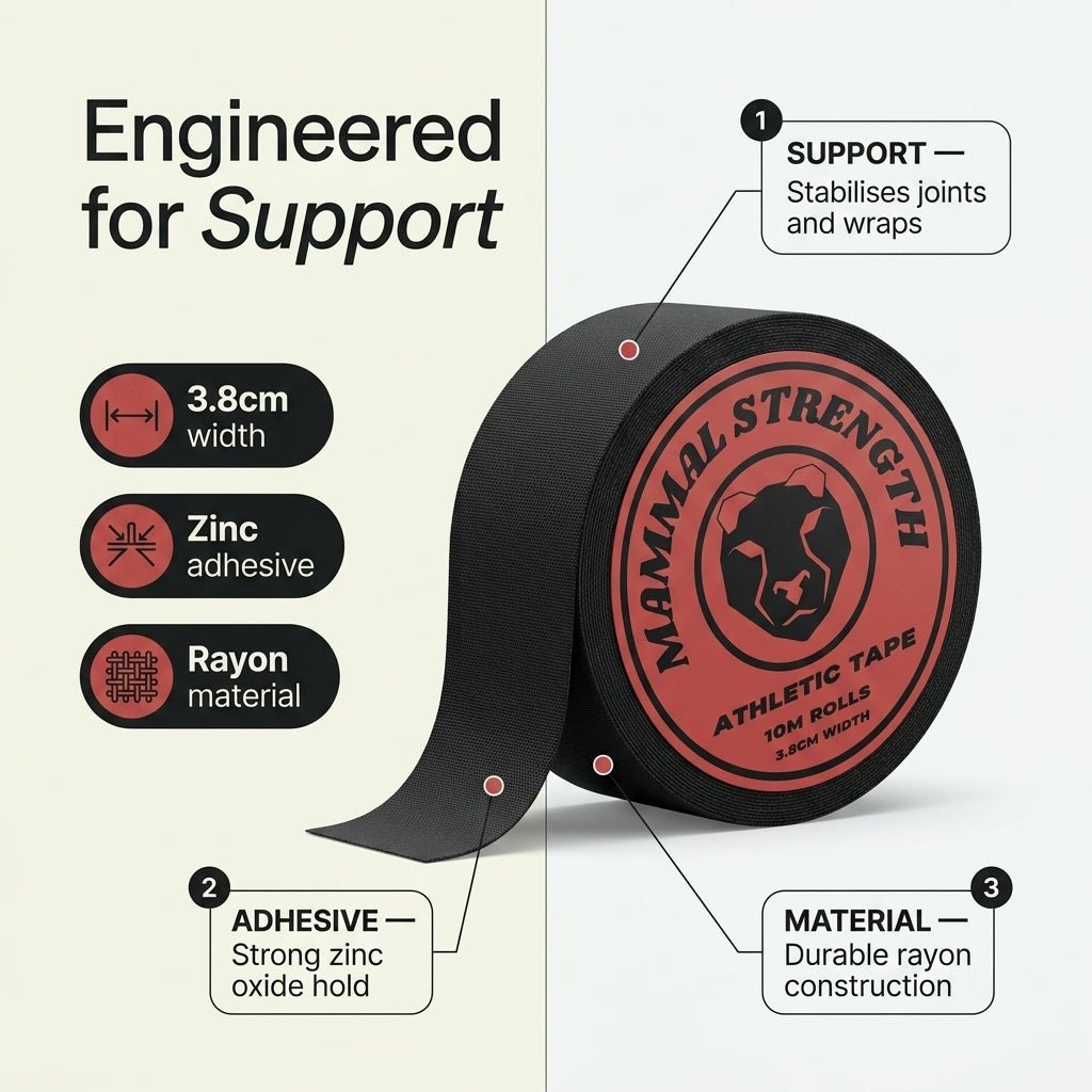 Mammal Athletic Sports Tape performance benefits infographic
