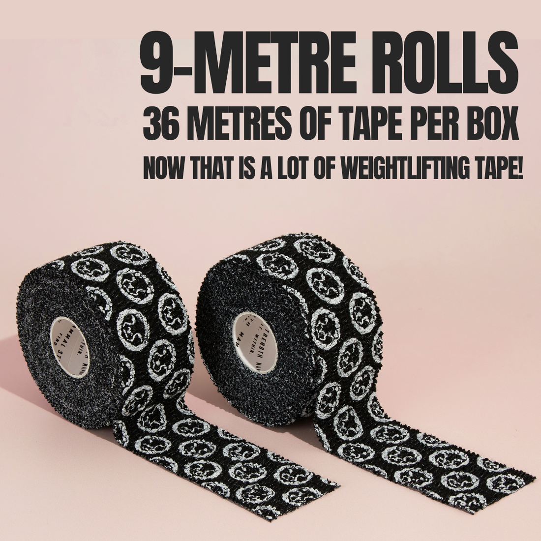 Black Thumb &amp; Weightlifting Tape - Mammal Tape 30ft / 9-Metre Rolls (4-Pack)