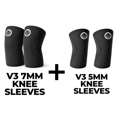 V3 sleeve bundle with V3 7mm knee sleeves and V3 5mm knee sleeves – Mammal Strength