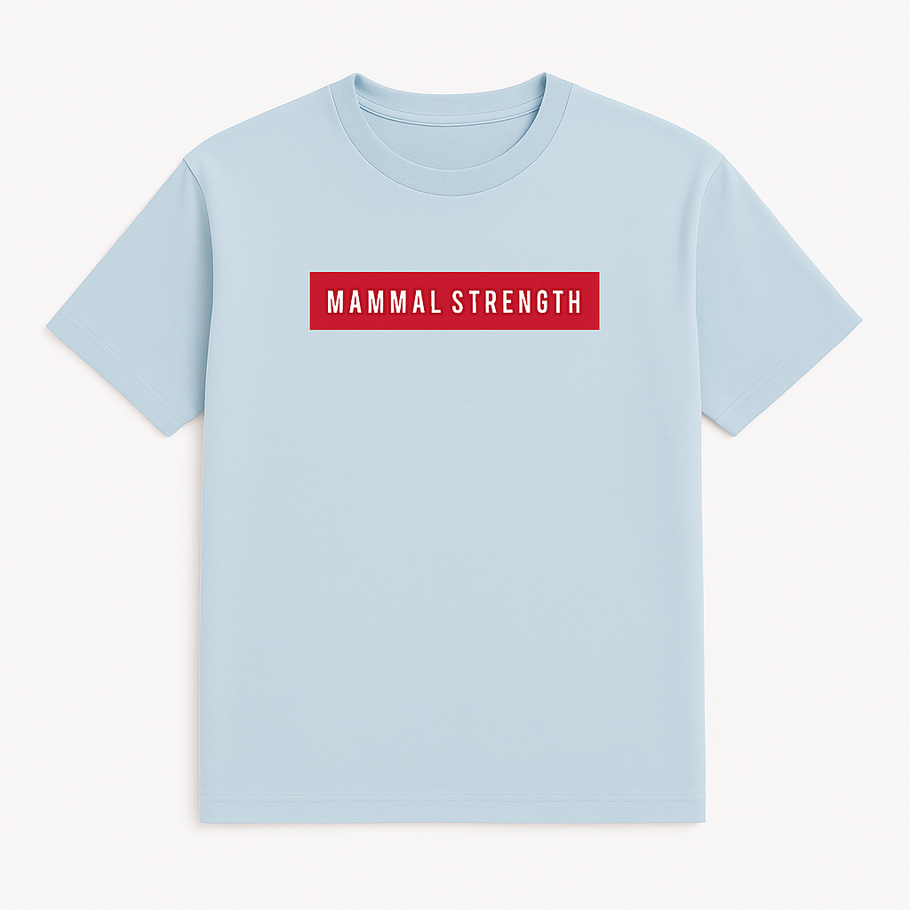 Mammal Strength Blue Block Print Tee