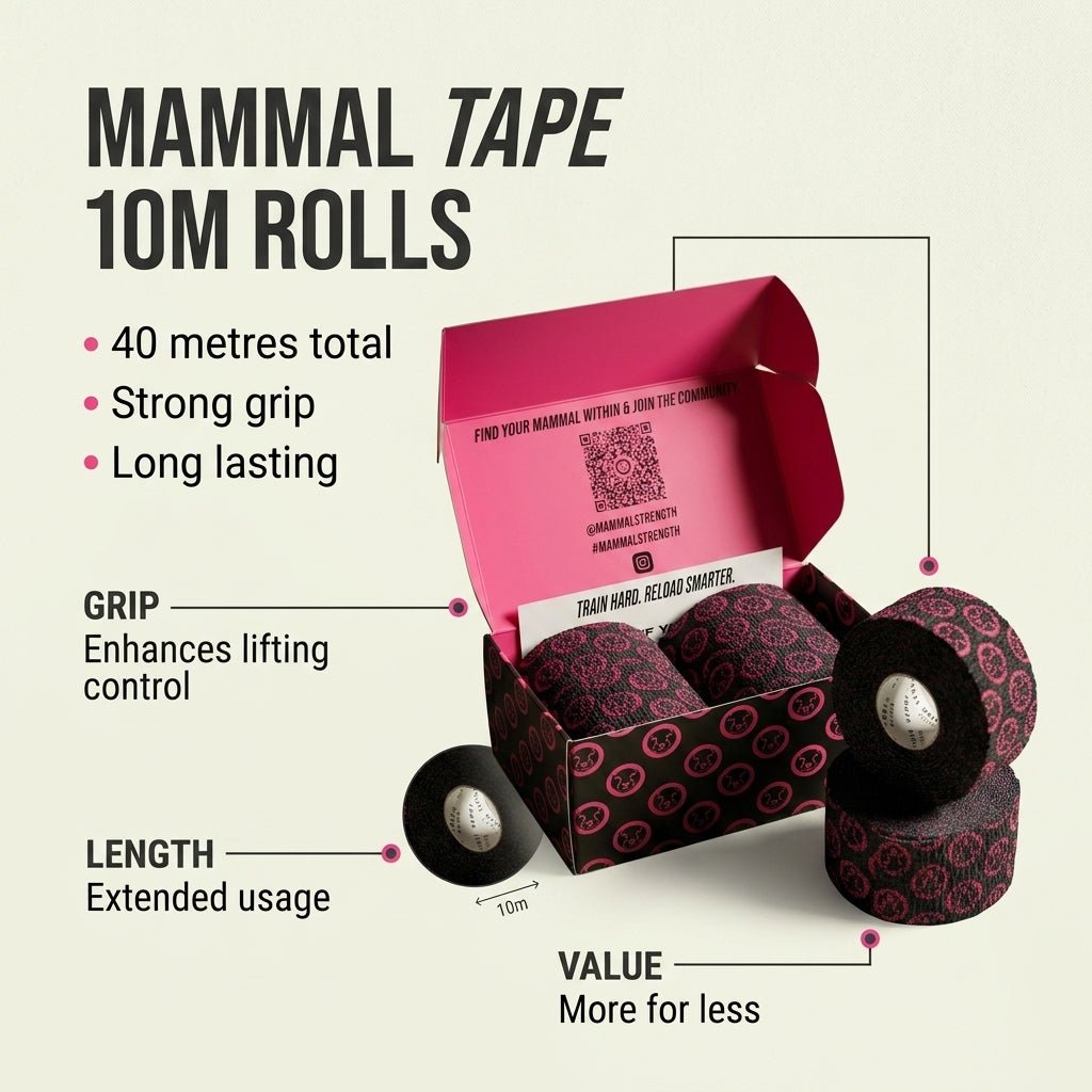 Wholesale - Mammal Tape - 10 - Metre - Black/Pink - SPEC 2.0 (4 pack) - Mammal Strength
