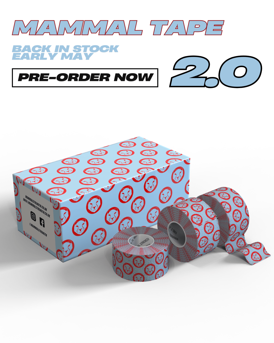 Mammal Tape - 7 - Metre - Spec 2.0/3.0 (3 pack) (pre - order) - Mammal Strength