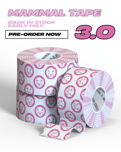 Mammal Tape - 7 - Metre - Spec 3.0 - White/Pink - per roll (wholesale) *PRE - ORDER ONLY* - Mammal Strength
