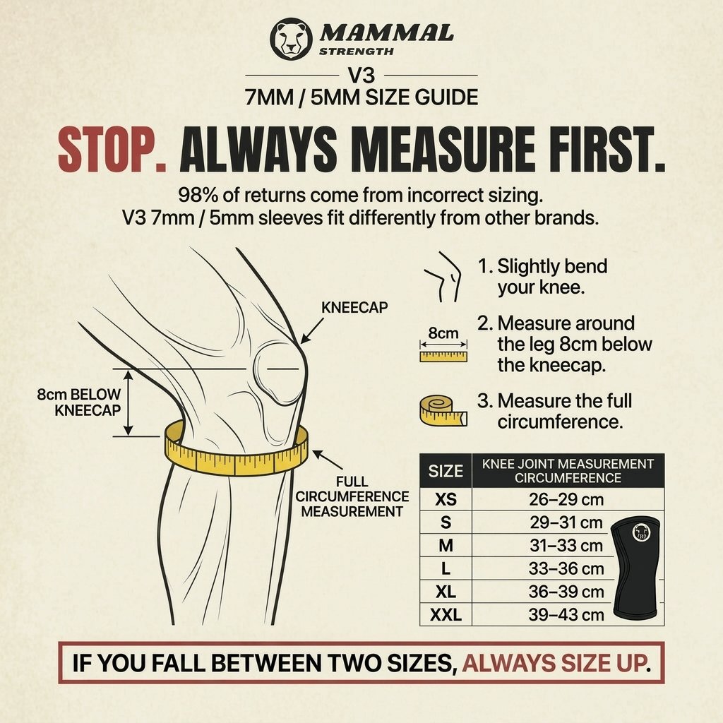 Complete Knee Sleeve Bundle - 7mm + 5mm + 3mm Double Ply - Mammal Strength