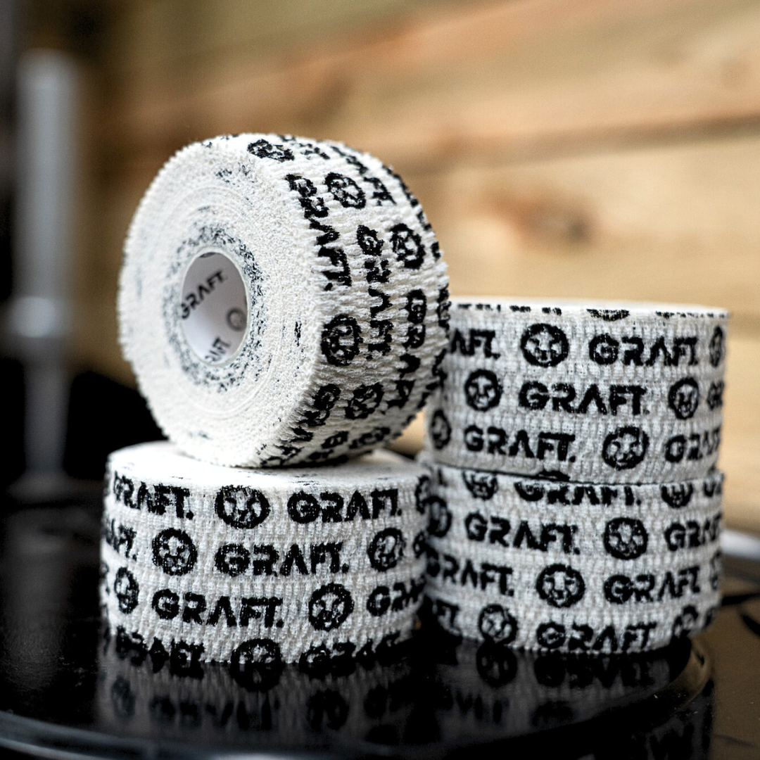 Secure your grip with Mammal x GRAFT Thumb &amp; Weightlifting Tape - 9m rolls in a convenient 4-pack