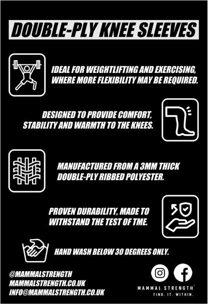 Mammal Strength Double - Ply Knee Sleeves (PAIR) - Mammal Strength