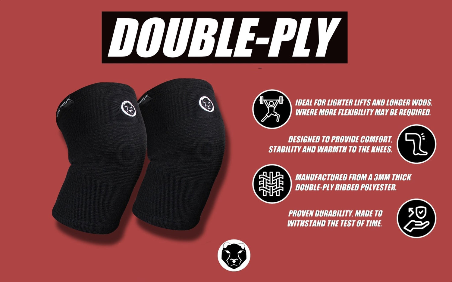 Mammal Strength Double - Ply Knee Sleeves (PAIR) - Mammal Strength
