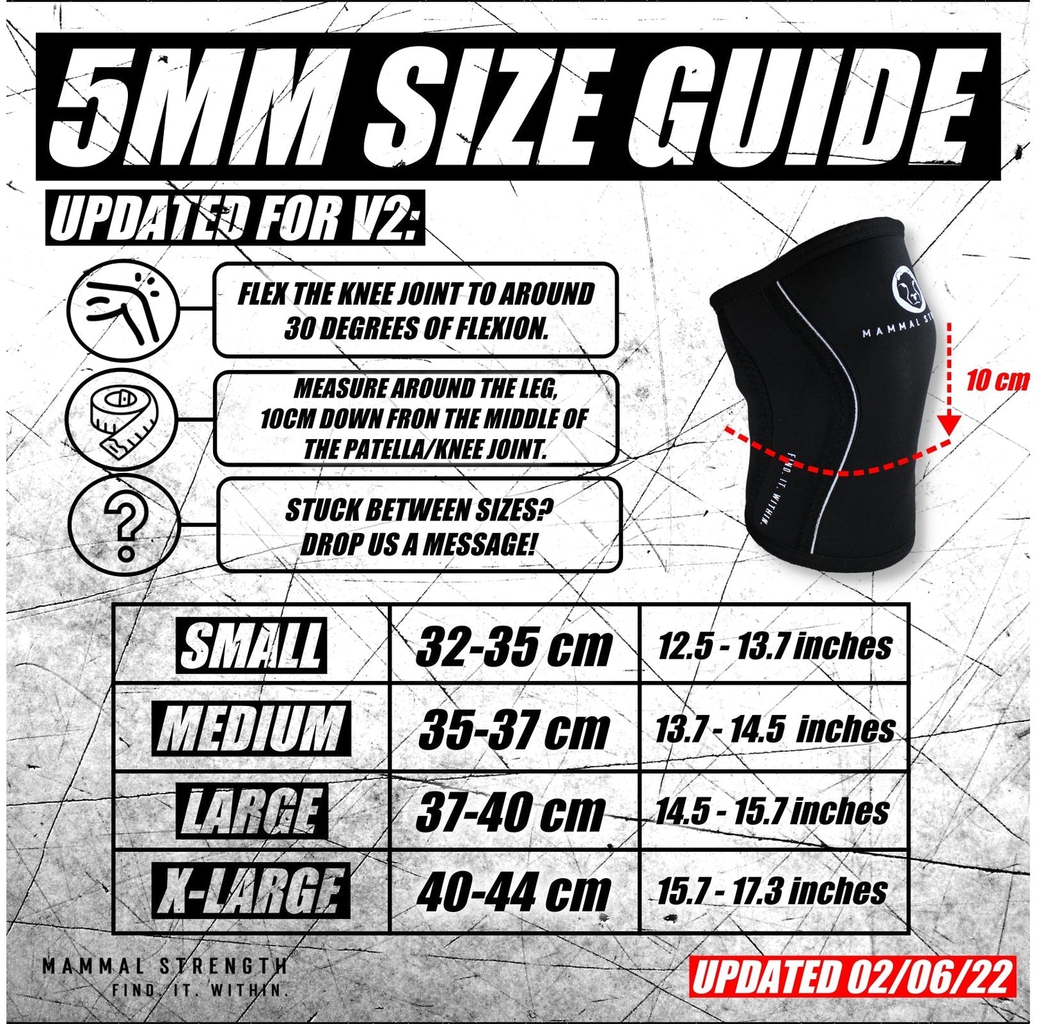 Mammal Strength Knee Sleeves V2 - 5mm Neoprene Knee Compression Support Sleeves - Black (PAIR) - Mammal Strength