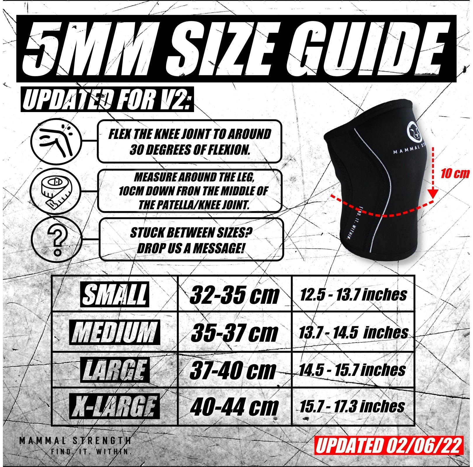 Mammal Strength Knee Sleeves V2 - 5mm Neoprene Knee Compression Support Sleeves - Black (PAIR) - Mammal Strength